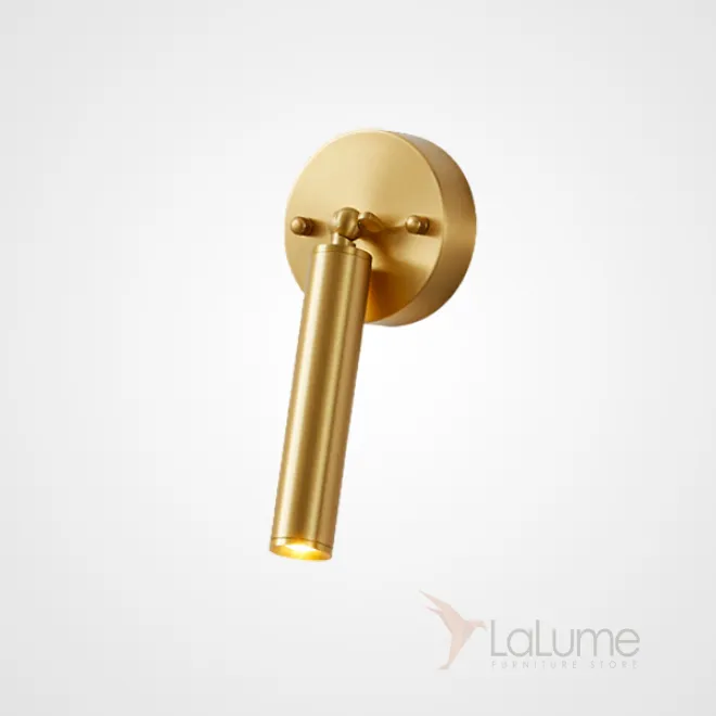 Серия настенных светодиодных светильников с поворотными плафонами вытянутой цилиндрической формы NETTE WALL Brass