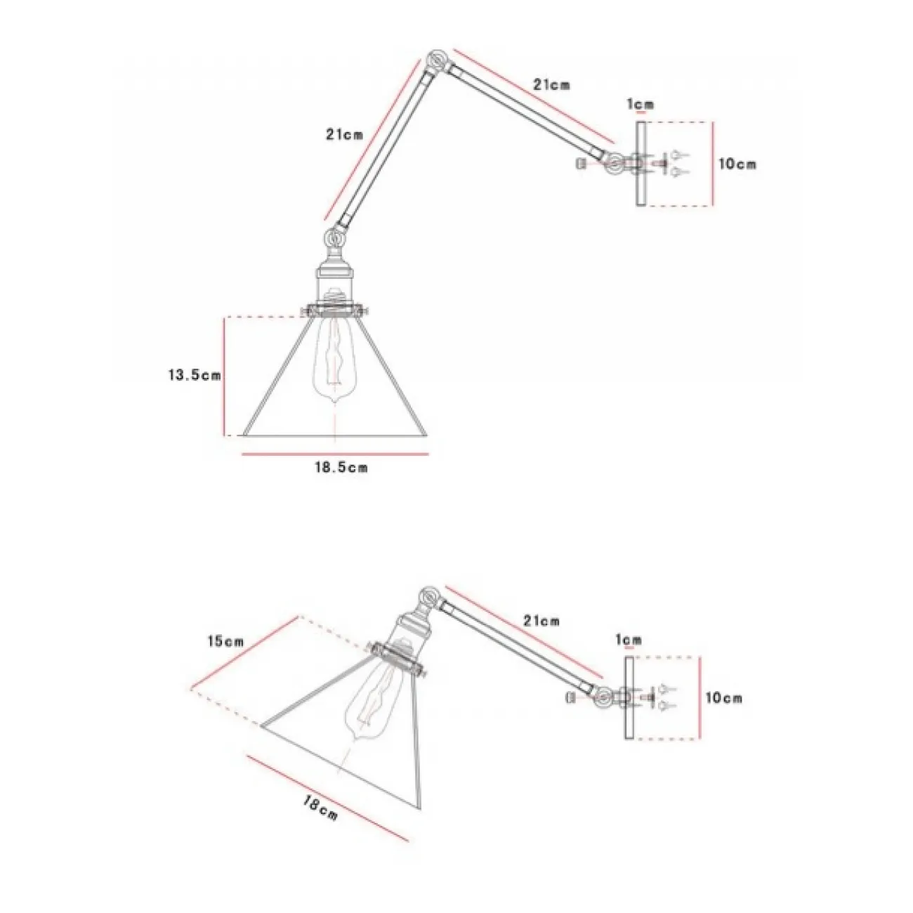 Бра Gloce Cone Shade Loft Industrial Glass от LaLume