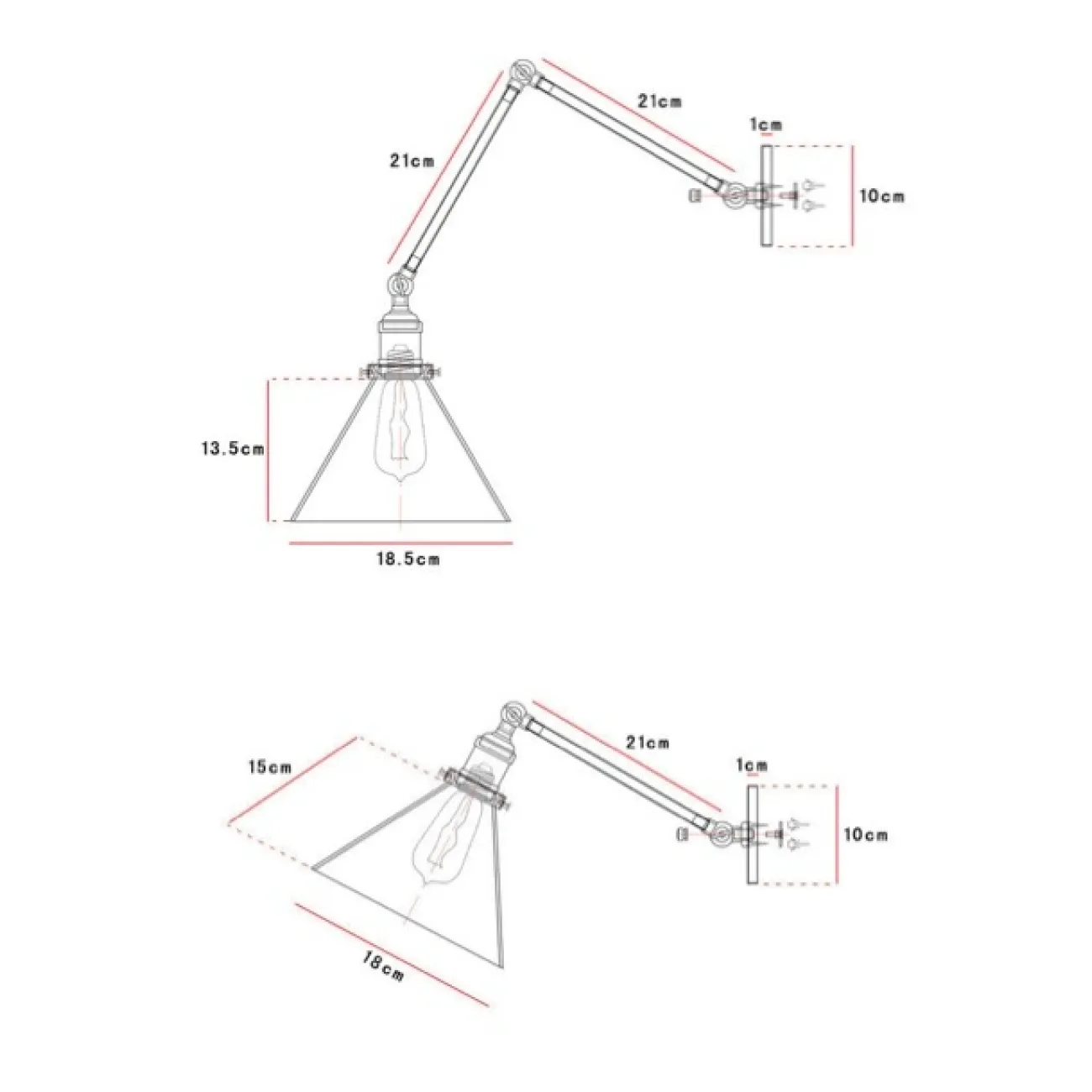 Бра Gloce Cone Shade Loft Industrial Glass от LaLume