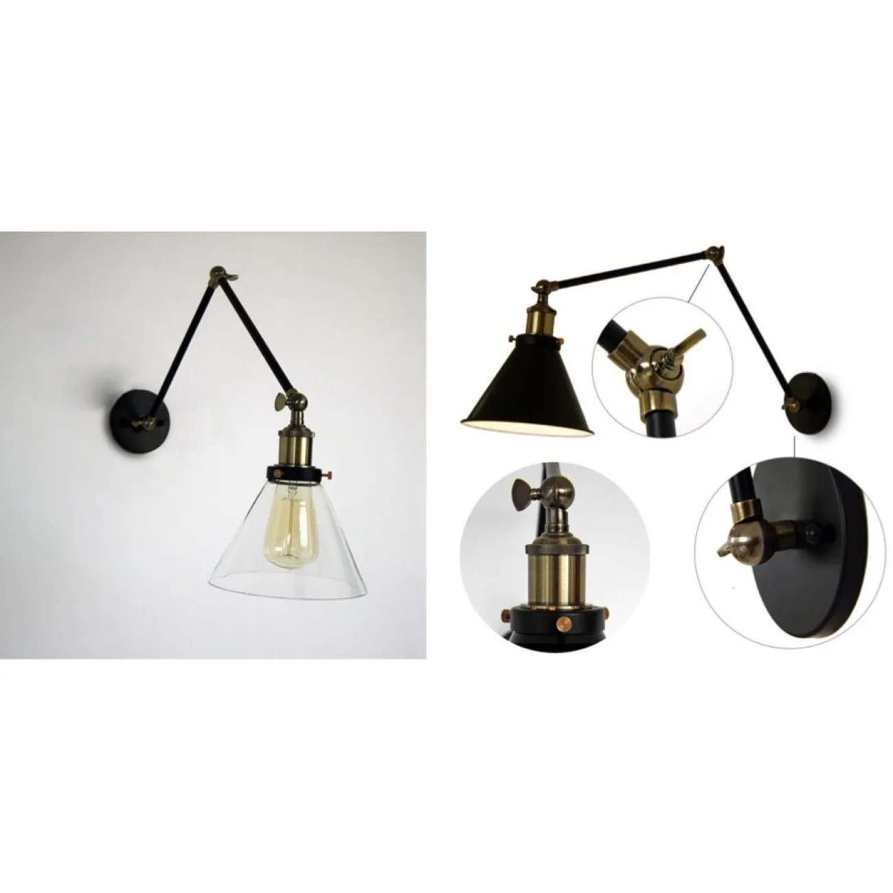 Бра Gloce Cone Shade Loft Industrial Glass от LaLume