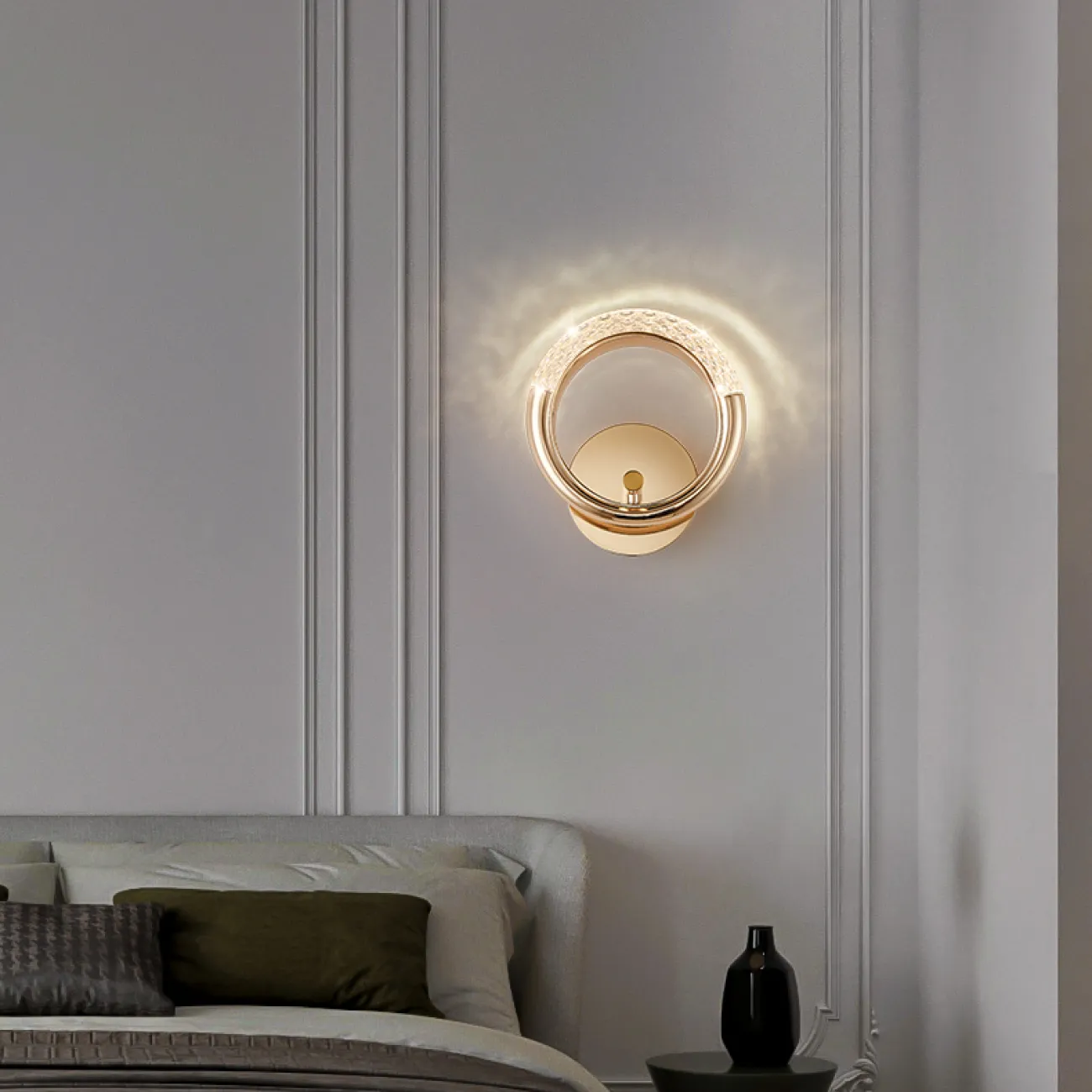 Настенный светодиодный светильник в виде кольца с рельефной поверхностью SONKE WALL 3000К