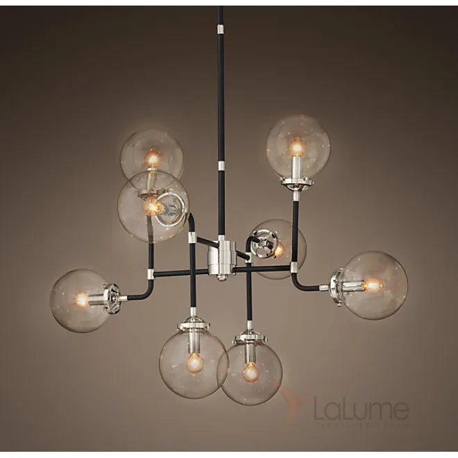 Люстра BISTRO GLOBE CLEAR GLASS SILVER CHANDELIER 8 от LaLume