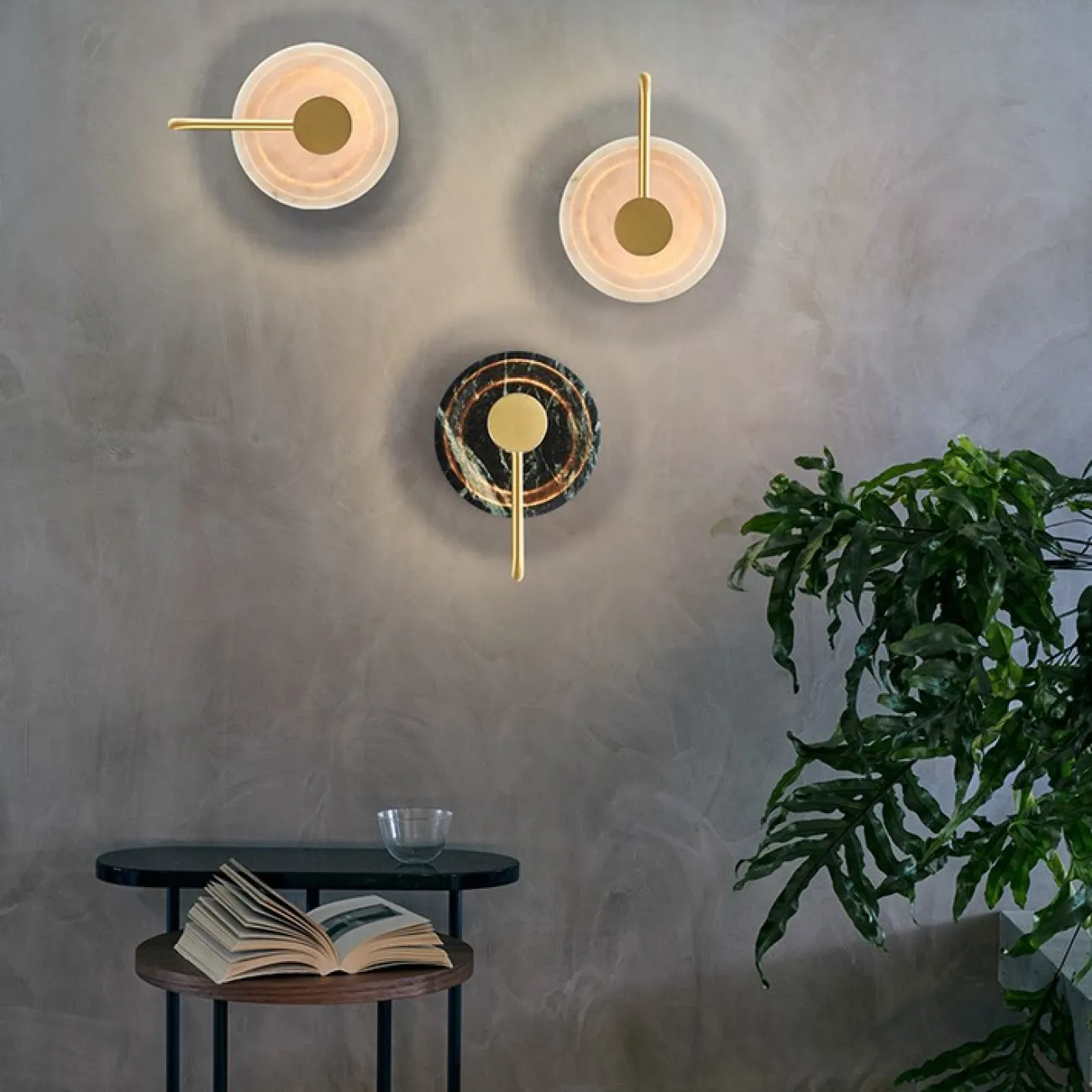 Светодиодное бра из мрамора GOTTBY Белый Зеленый