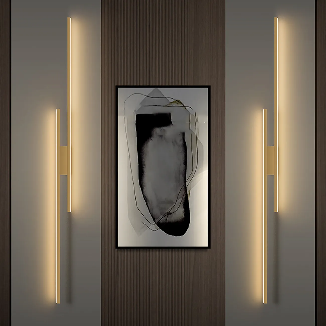 Серия настенных светодиодных светильников с двумя разноуровневыми прямоугольными плафонами на разделительном креплении ZINN H60 Серия настенных светодиодных светильников с двумя разноуровневыми прямоугольными плафонами на разделительном креплении ZINN H60