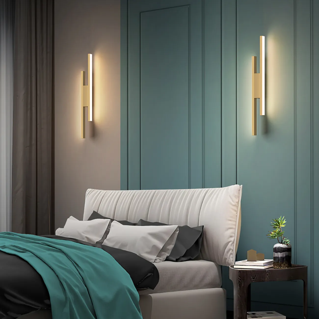 Серия настенных светодиодных светильников с двумя разноуровневыми прямоугольными плафонами на разделительном креплении ZINN H60 Серия настенных светодиодных светильников с двумя разноуровневыми прямоугольными плафонами на разделительном креплении ZINN H60