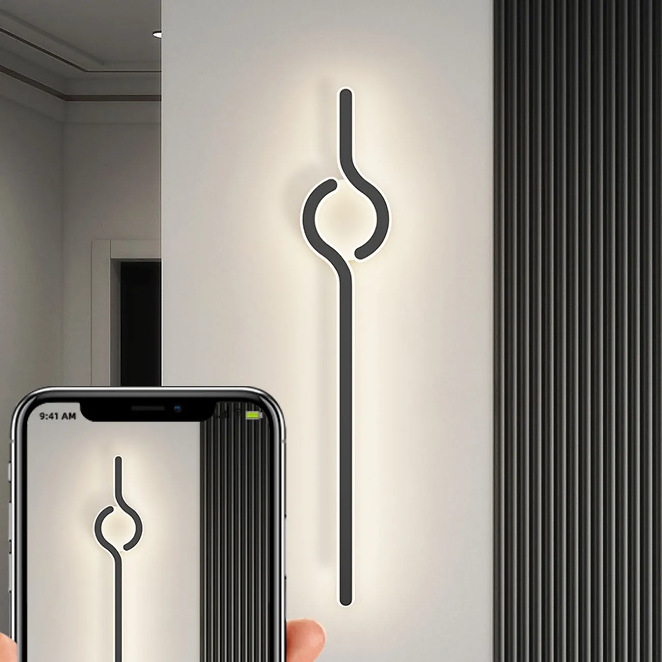 Серия настенных светодиодных светильников с двумя изогнутыми элементами на круглом креплении HARTO H50 Трехцветный свет