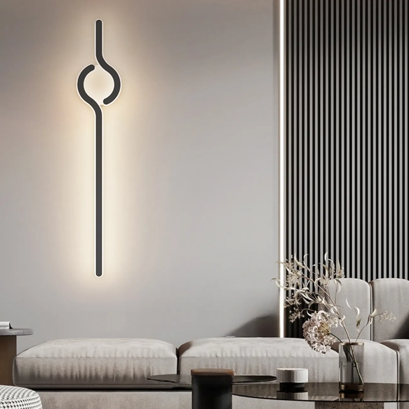 Серия настенных светодиодных светильников с двумя изогнутыми элементами на круглом креплении HARTO H50 Трехцветный свет