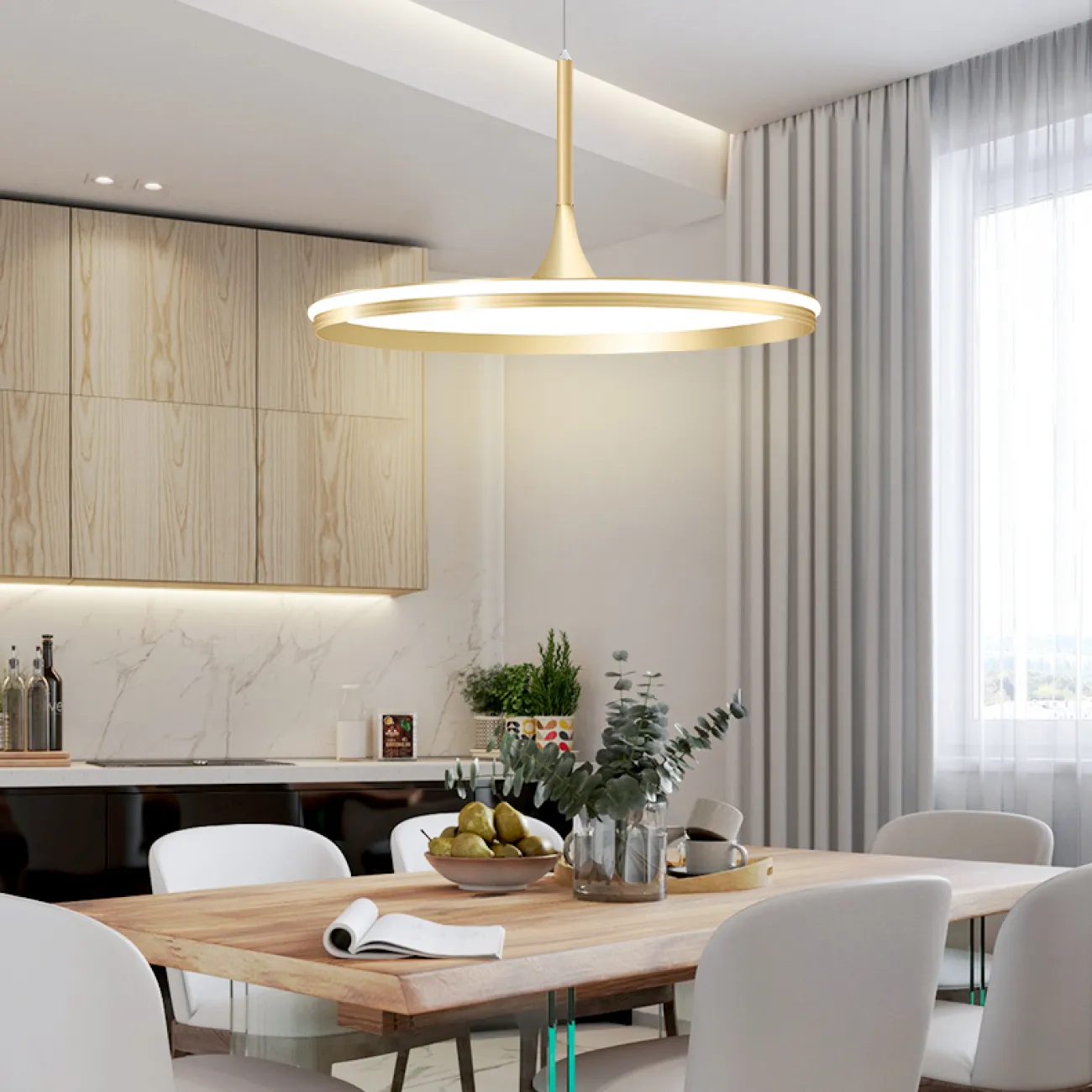 Подвесной светильник DANIKA D50 White Трехцветный свет от ImperiumLoft