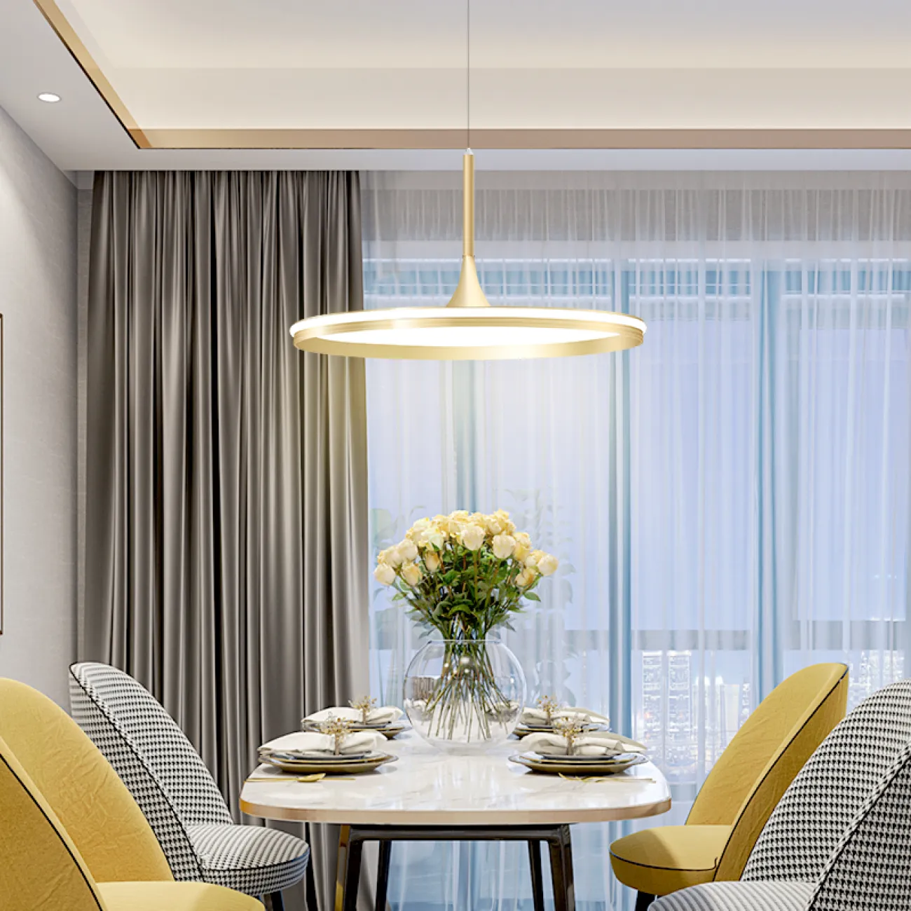 Подвесной светильник DANIKA D40 Black Трехцветный свет от ImperiumLoft