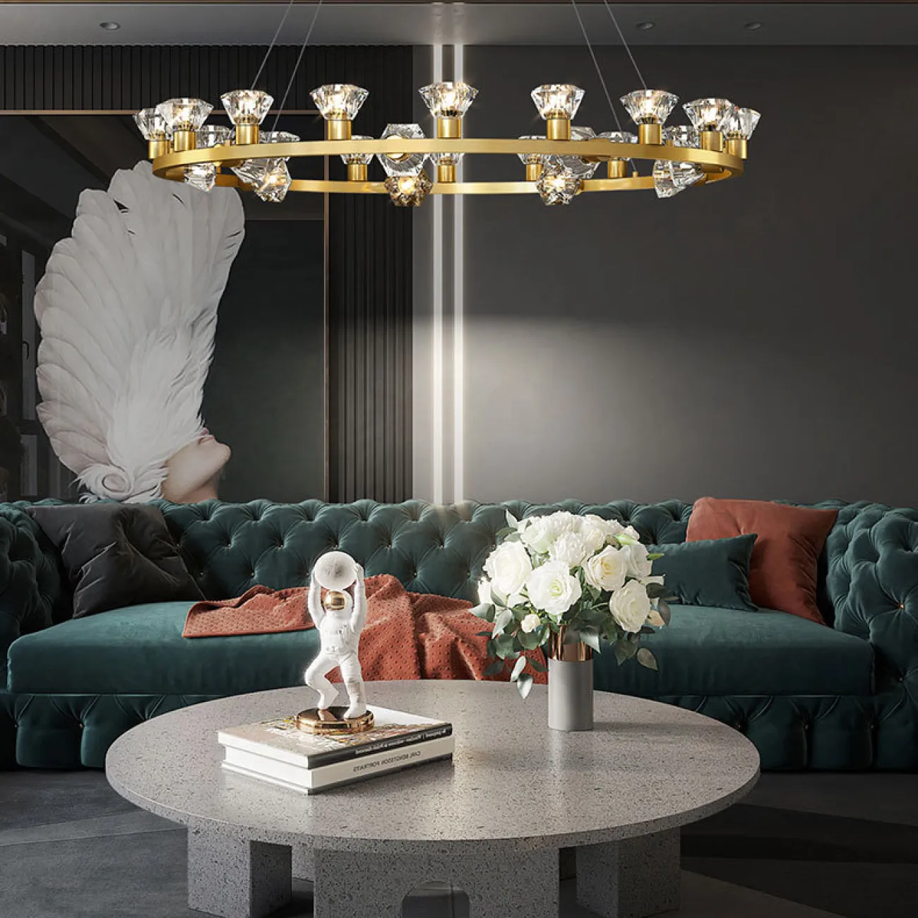 Подвесная люстра KENDRA CH D63 Gold от ImperiumLoft