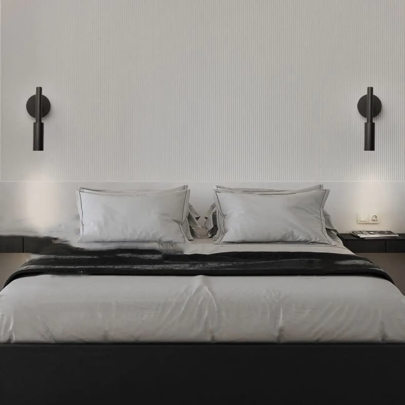 Серия настенных светильников с поворотным цилиндрическим плафоном на кронштейне с круглым креплением BERNARD Brass