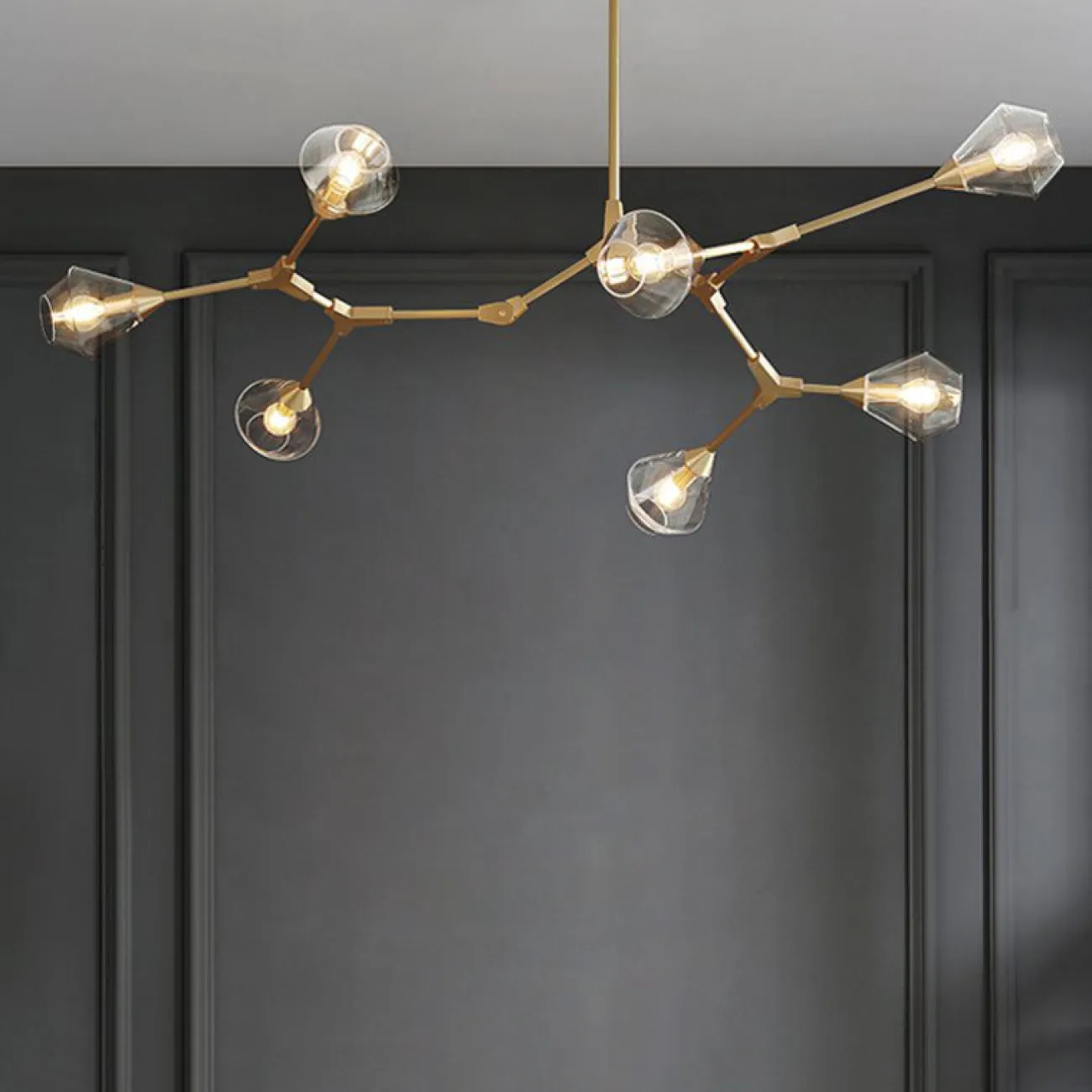 Дизайнерская люстра со стеклянными поворотными плафонами HILDA