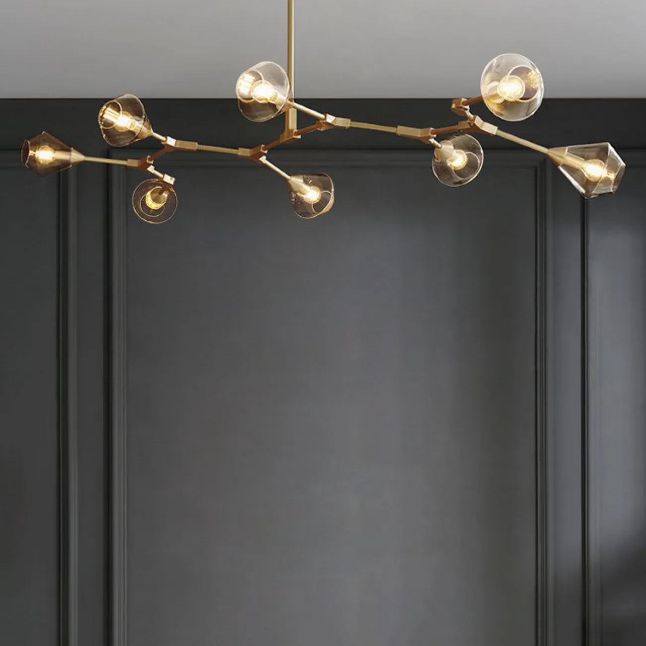 Дизайнерская люстра со стеклянными поворотными плафонами HILDA