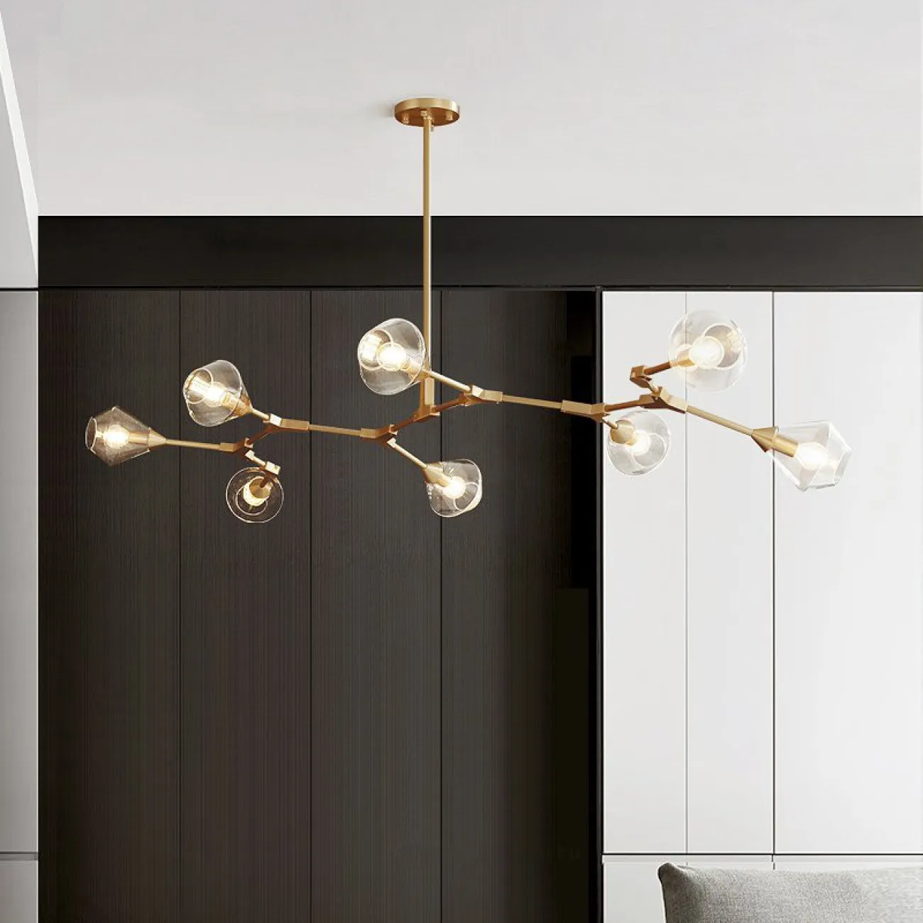 Дизайнерская люстра со стеклянными поворотными плафонами HILDA