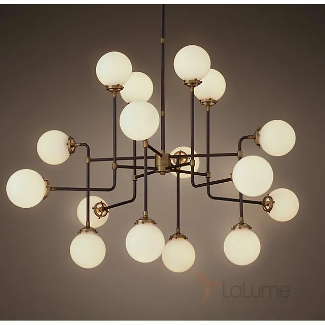 Люстра Bistro Globe Clear Glass Chandelier 16 Milk от LaLume