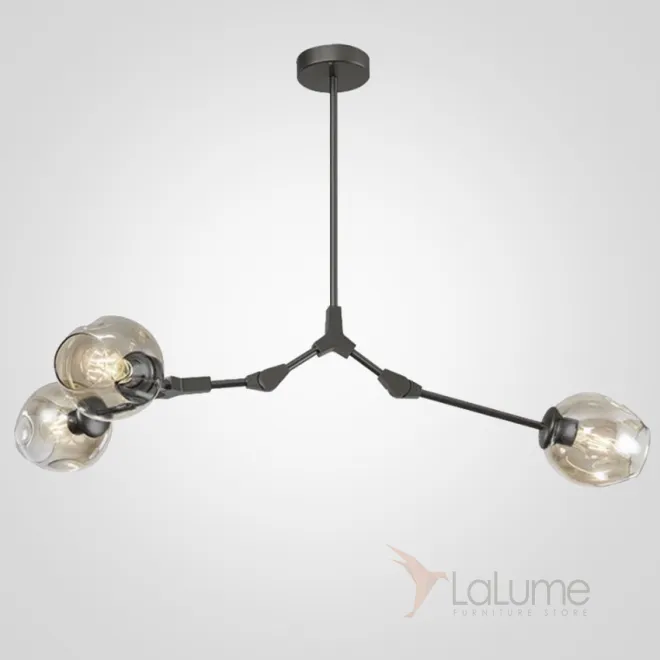 Люстра Сrumpled Glass Bubble Chandelier Gray 3 плафона