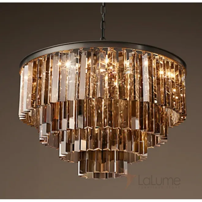Люстра RH 1920s Odeon Smoke Glass Fringe Chandelier -60 от LaLume
