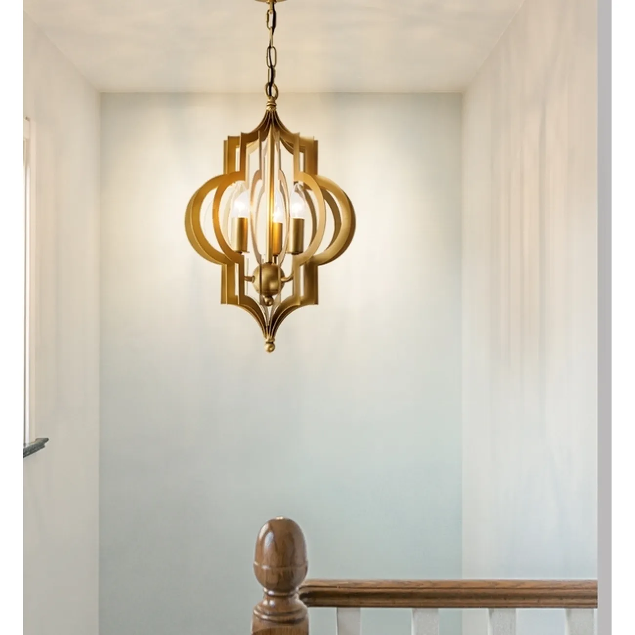 Люстра Scarlett Hollywood Regency Gold Leaf Pattern Pendant Chandelier D42 от ImperiumLoft