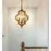 Люстра Scarlett Hollywood Regency Gold Leaf Pattern Pendant Chandelier D42