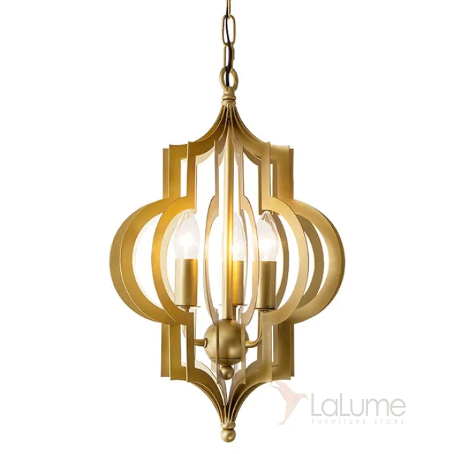 Люстра Scarlett Hollywood Regency Gold Leaf Pattern Pendant Chandelier D42 от ImperiumLoft