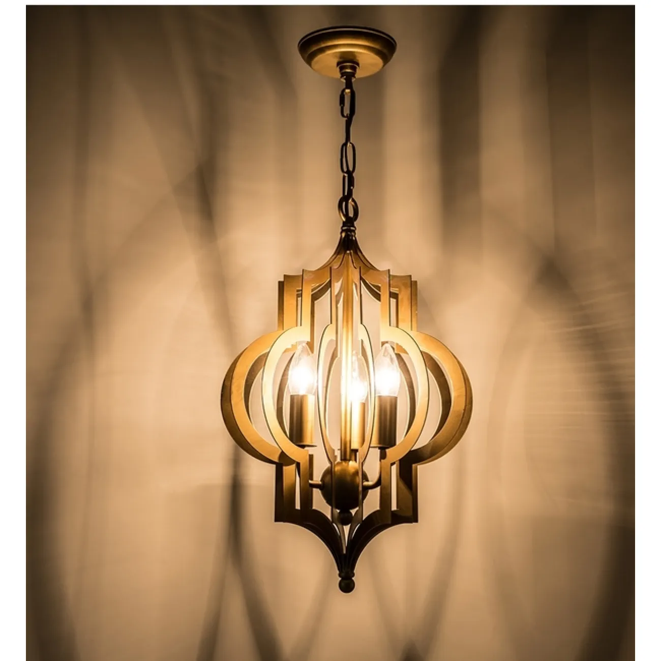 Люстра Scarlett Hollywood Regency Gold Leaf Pattern Pendant Chandelier D31 от ImperiumLoft