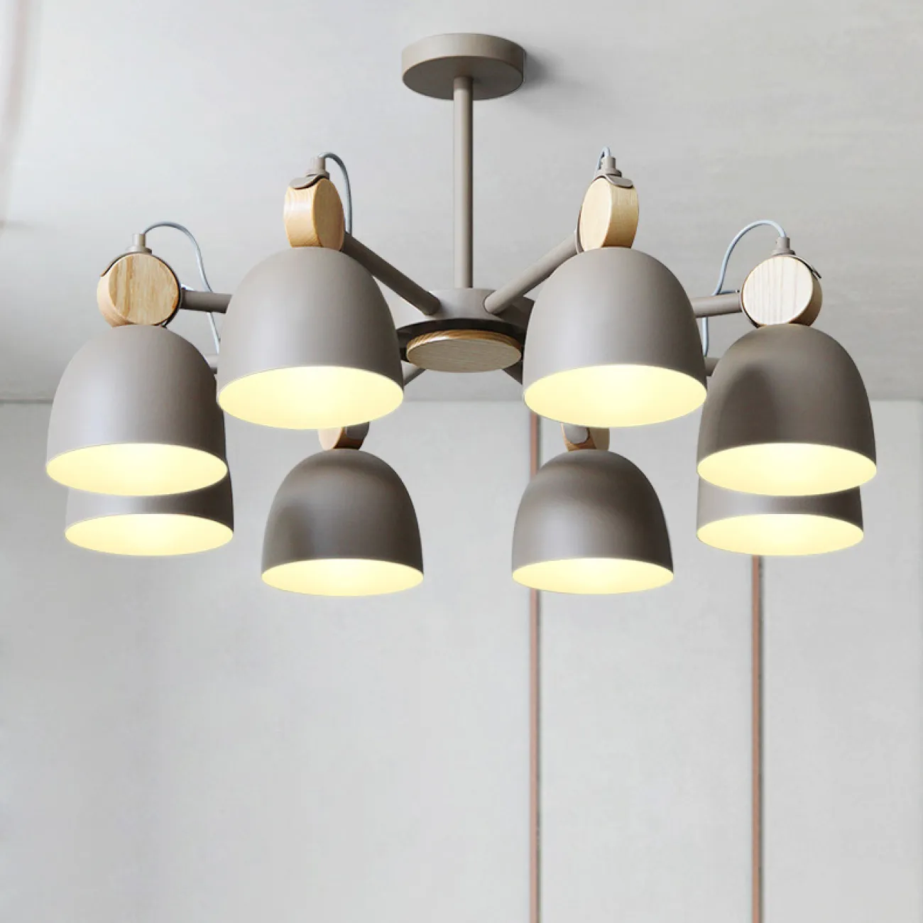 Потолочная люстр на штанге ROLLA 8 Gray от ImperiumLoft Потолочная люстр на штанге ROLLA 8 Gray от ImperiumLoft