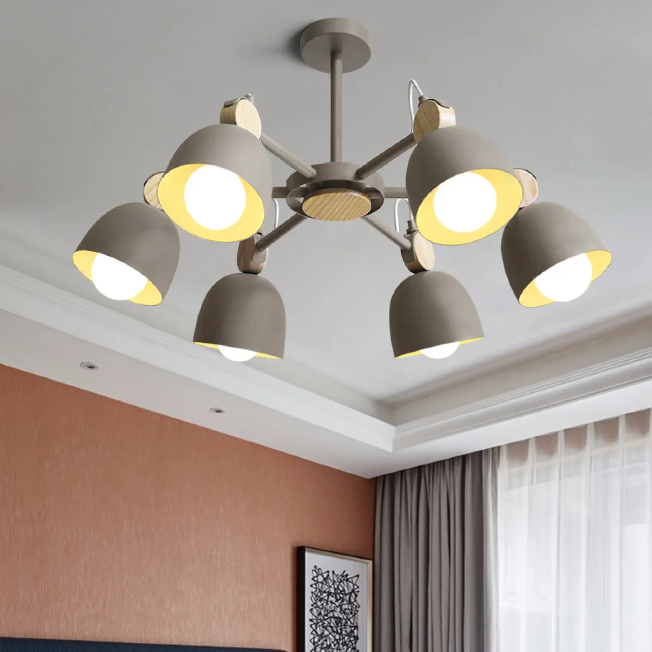 Потолочная люстр на штанге ROLLA 8 Gray от ImperiumLoft Потолочная люстр на штанге ROLLA 8 Gray от ImperiumLoft