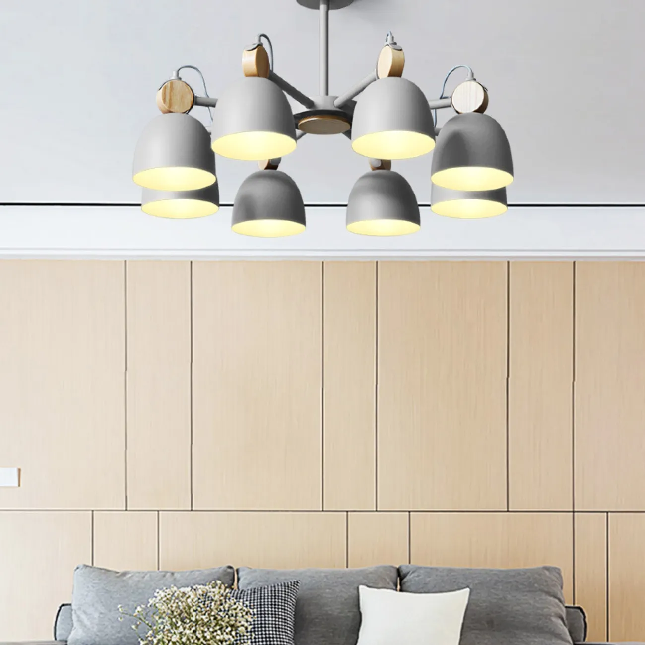 Потолочная люстр на штанге ROLLA 8 Gray от ImperiumLoft Потолочная люстр на штанге ROLLA 8 Gray от ImperiumLoft