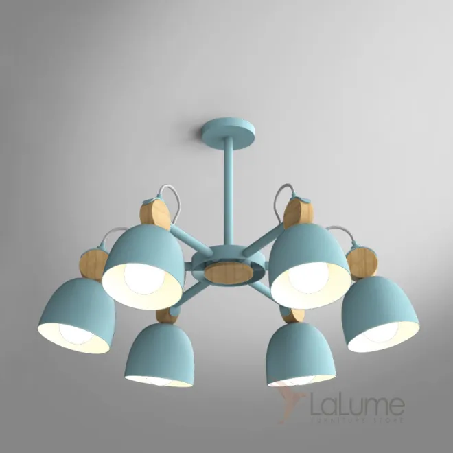 Потолочная люстр на штанге ROLLA 6 blueice от ImperiumLoft Потолочная люстр на штанге ROLLA 6 blueice от ImperiumLoft