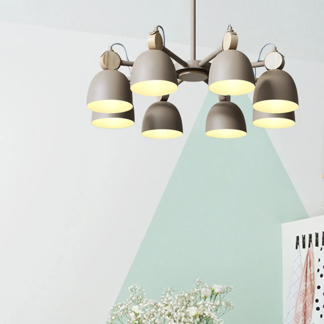 Потолочная люстр на штанге ROLLA 8 Gray от ImperiumLoft Потолочная люстр на штанге ROLLA 8 Gray от ImperiumLoft