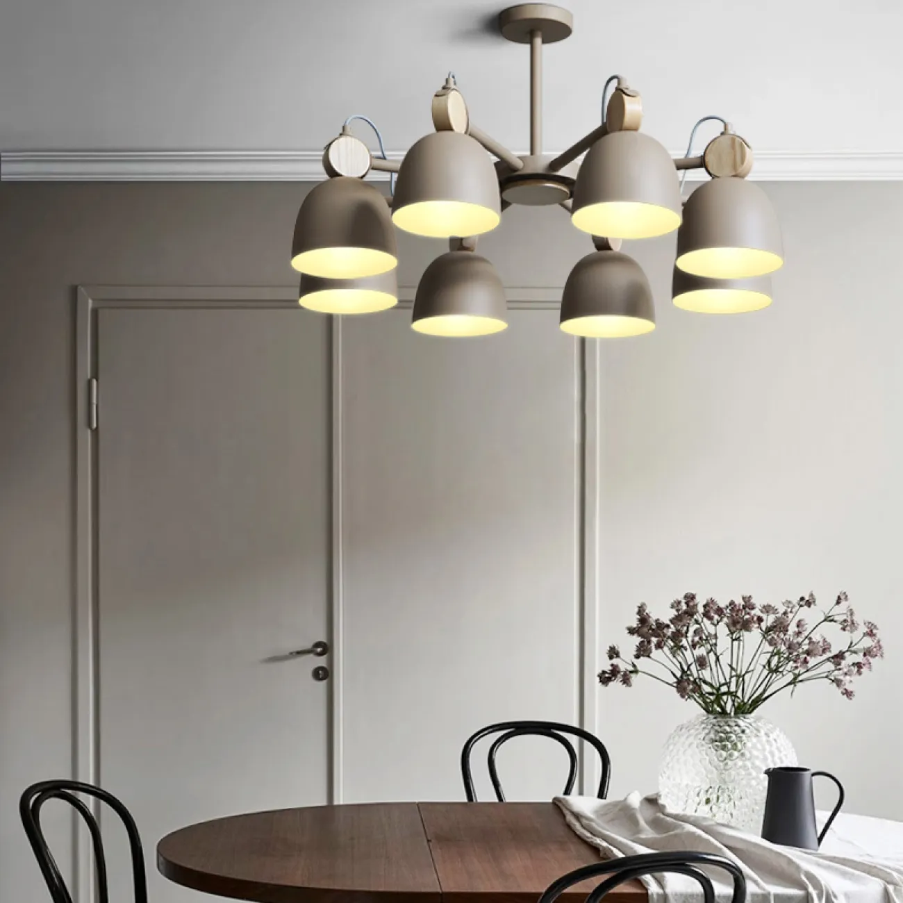 Потолочная люстр на штанге ROLLA 8 Gray от ImperiumLoft Потолочная люстр на штанге ROLLA 8 Gray от ImperiumLoft