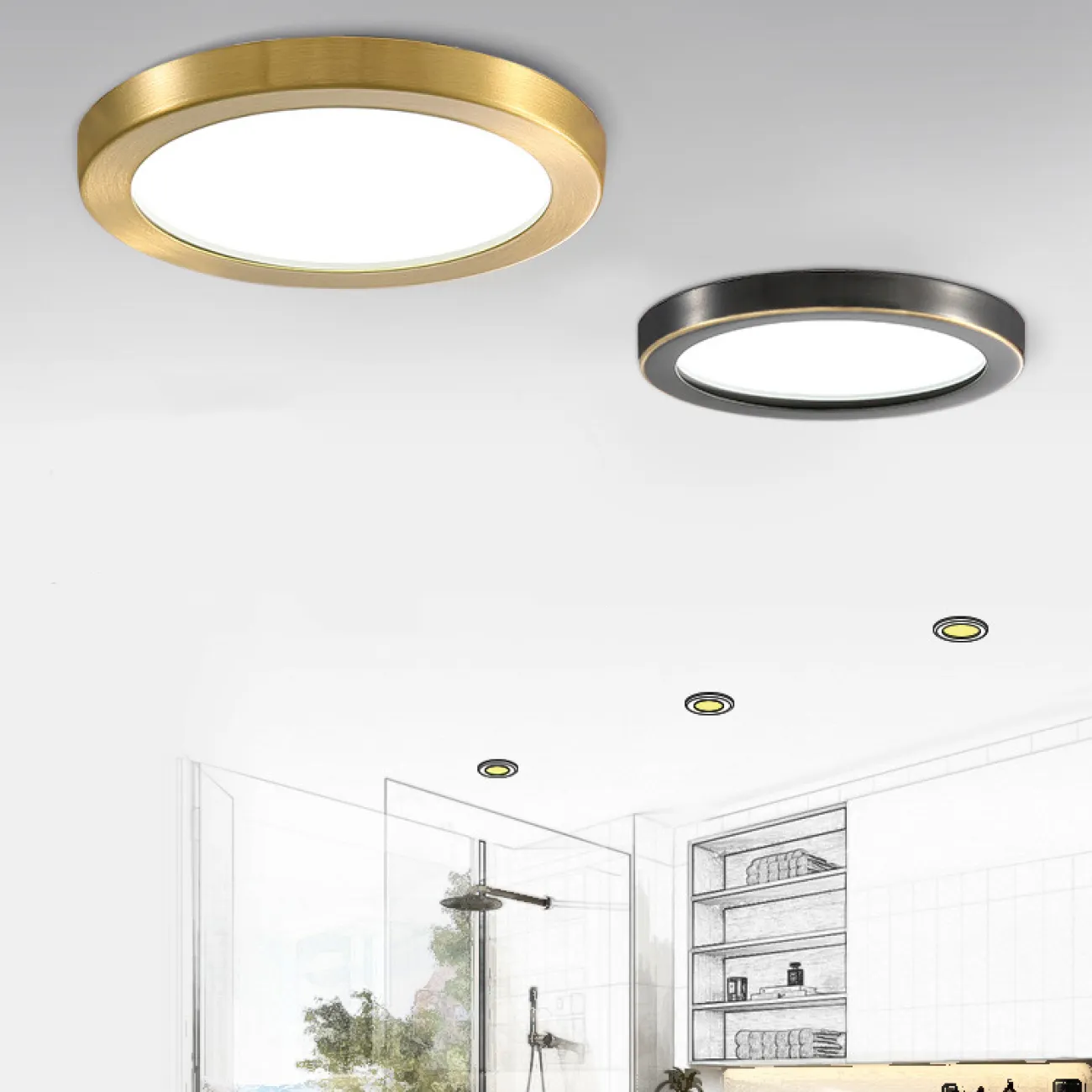 Серия точечных светодиодных светильников с дисковидным латунным корпусом HEIN D12 Brass Трехцветный свет Серия точечных светодиодных светильников с дисковидным латунным корпусом HEIN D12 Brass Трехцветный свет