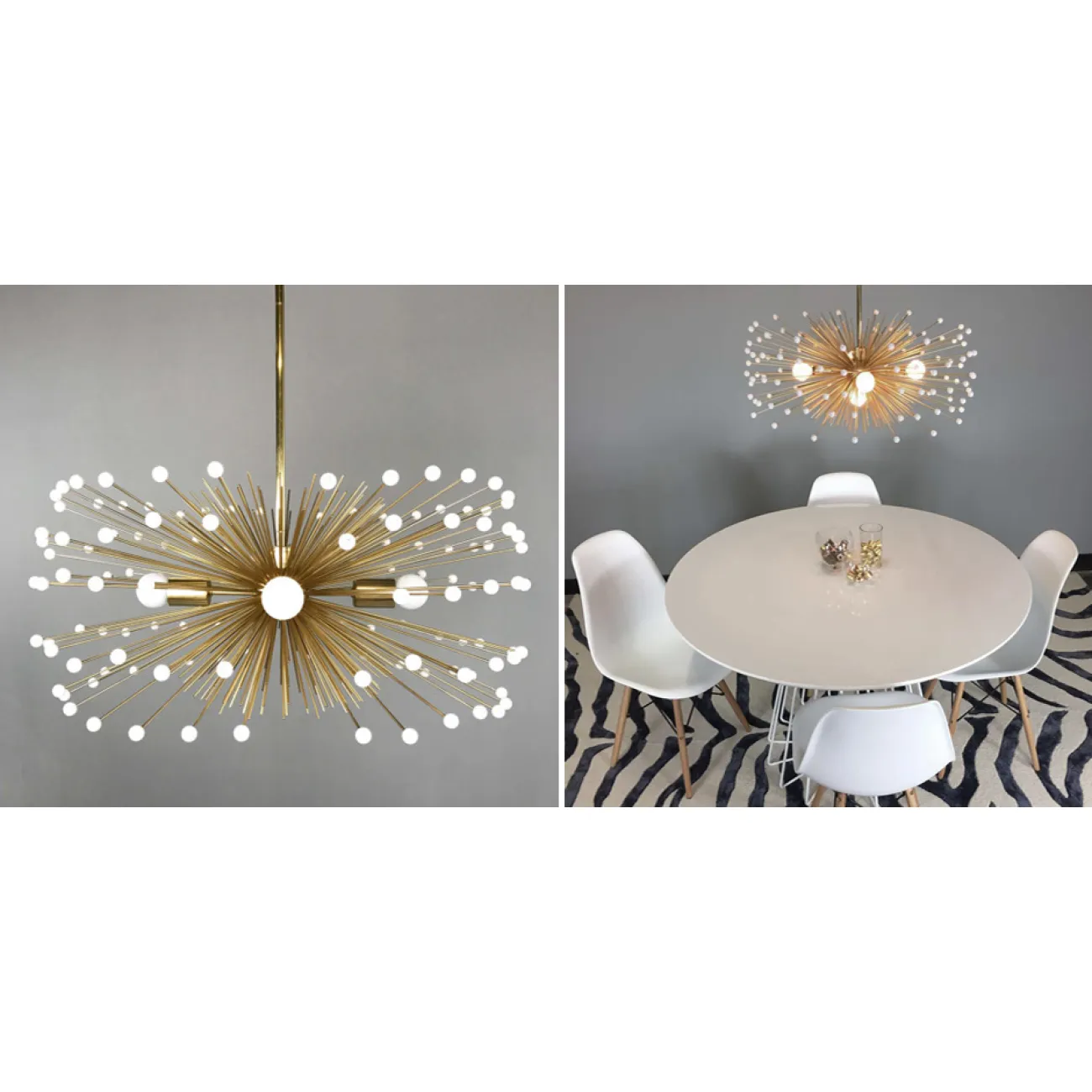 White Beaded Urchin Chandelier Sputnik от LaLume