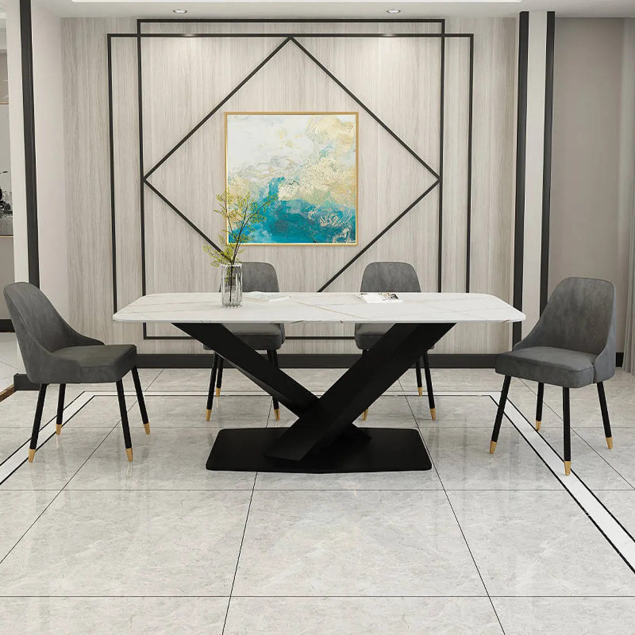 Дизайнерский обеденный стол - LaLume-AZ00407 Дизайнерский обеденный стол - LaLume-AZ00407