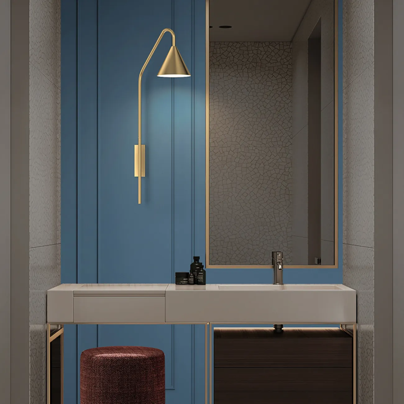 Серия настенных светильников с конусообразными плафонами на поворотном кронштейне ALLEN H80