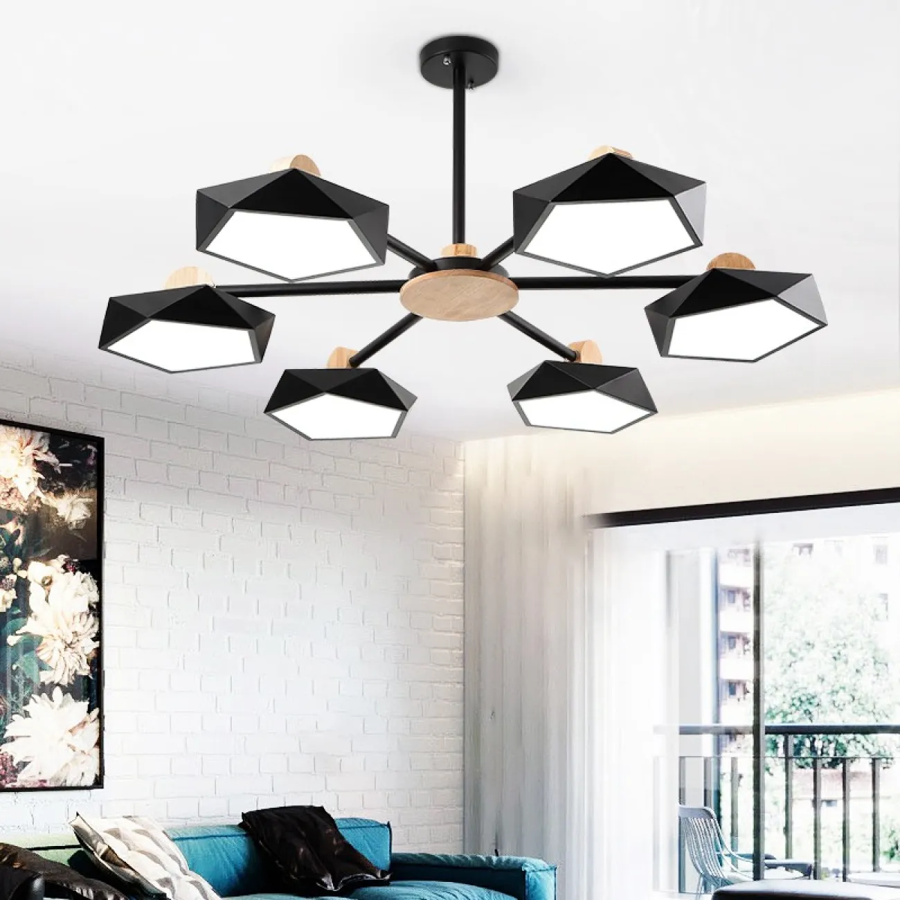 Подвесная люстра GEOMETRIC CH 6 черная от ImperiumLoft Подвесная люстра GEOMETRIC CH 6 черная от ImperiumLoft