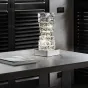 Настольная светодиодная лампа с прямоугольным плафоном из составных хрустальных слитков на хромированном основании CARE TAB