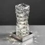 Настольная светодиодная лампа с прямоугольным плафоном из составных хрустальных слитков на хромированном основании CARE TAB