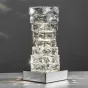 Настольная светодиодная лампа с прямоугольным плафоном из составных хрустальных слитков на хромированном основании CARE TAB