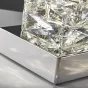 Настольная светодиодная лампа с прямоугольным плафоном из составных хрустальных слитков на хромированном основании CARE TAB