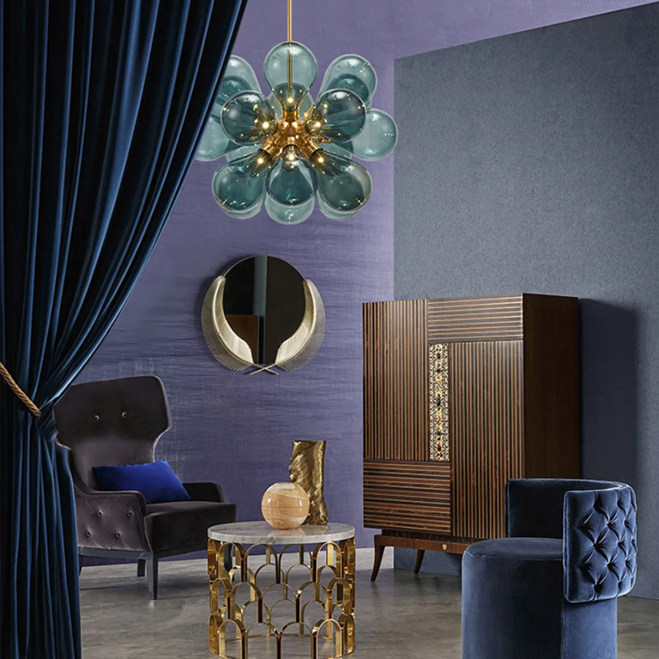Потолочная люстра GRAPE MILK Blue от ImperiumLoft