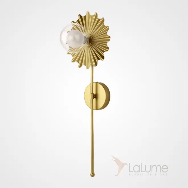 Настенный светильник с шарообразным стеклянным плафоном и дисковидным рельефным рассеивателем, стилизованным под цветок SUNNY Настенный светильник с шарообразным стеклянным плафоном и дисковидным рельефным рассеивателем, стилизованным под цветок SUNNY