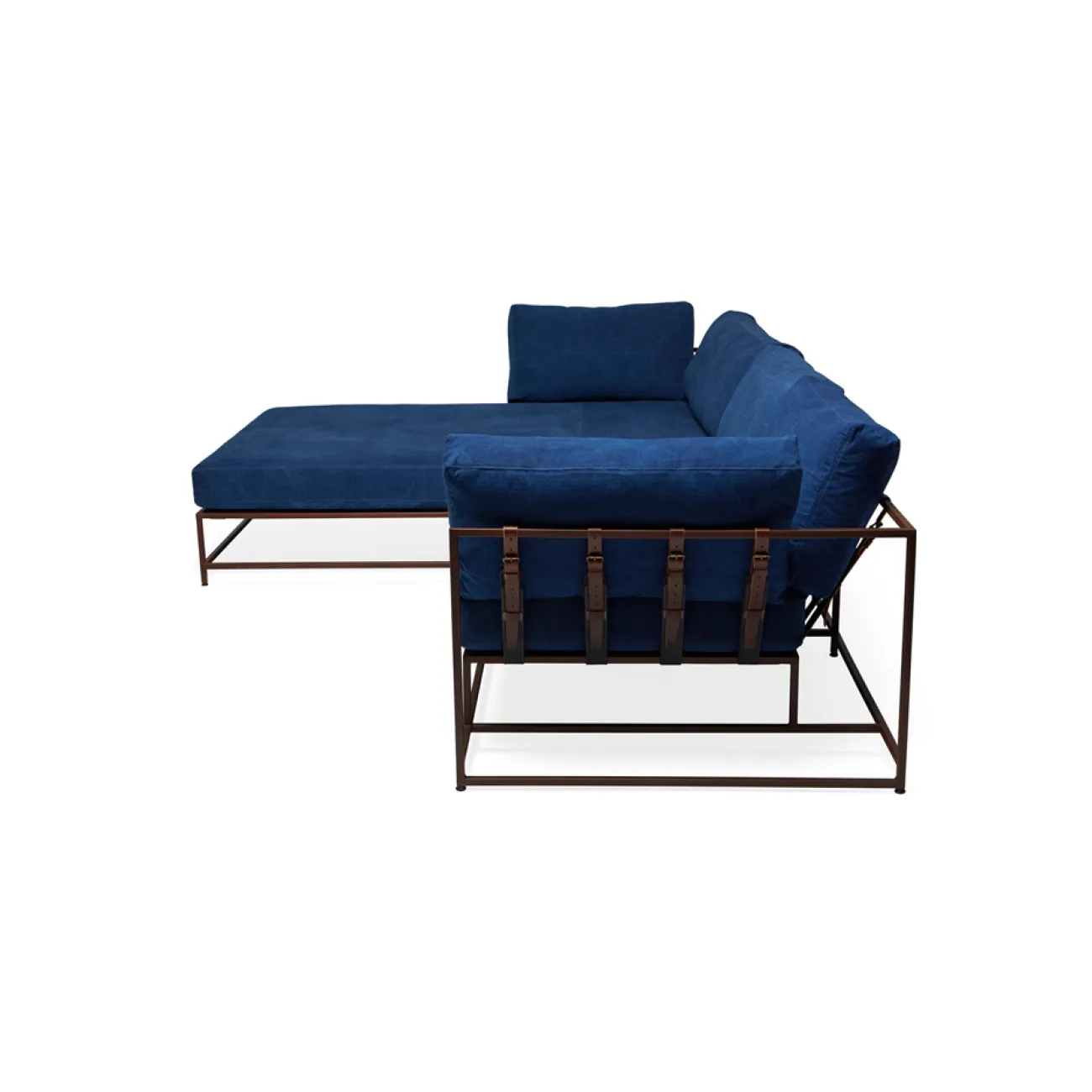 Угловой диван Indigo Denim and copper Sectional sofa designed by Stephen Kenn and Simon Miller		 in 2014 от LaLume
