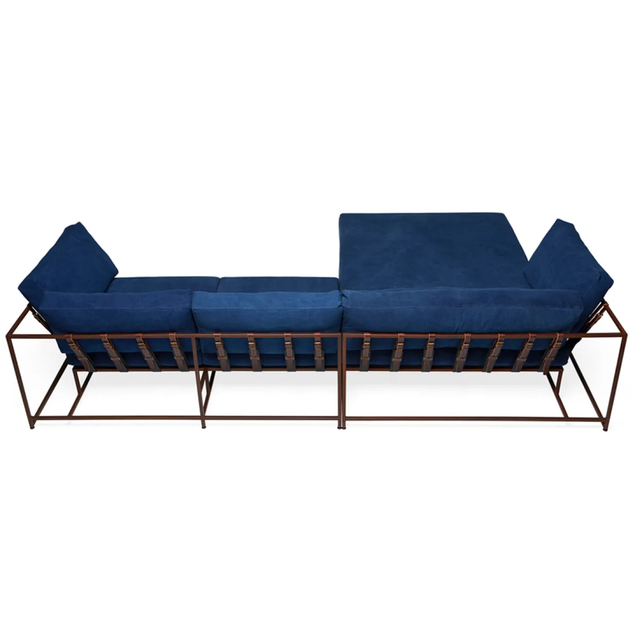 Угловой диван Indigo Denim and copper Sectional sofa designed by Stephen Kenn and Simon Miller		 in 2014 от LaLume