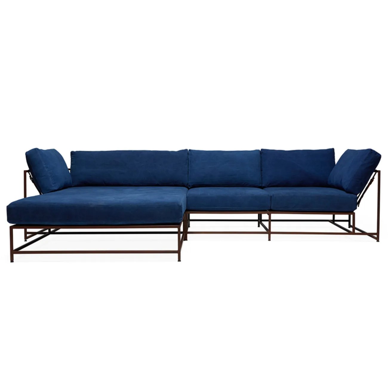 Угловой диван Indigo Denim and copper Sectional sofa designed by Stephen Kenn and Simon Miller		 in 2014 от LaLume