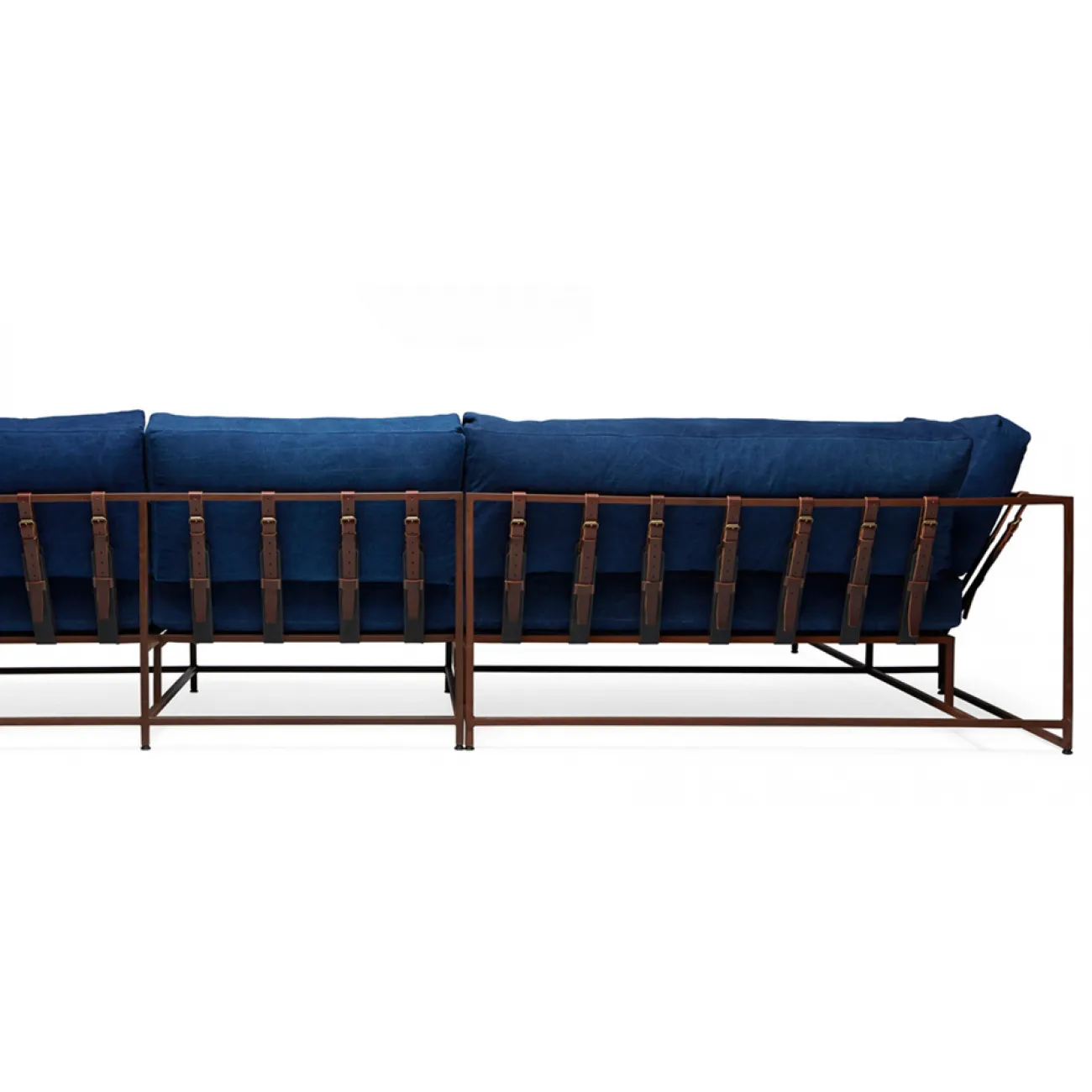 Угловой диван Indigo Denim and copper Sectional sofa designed by Stephen Kenn and Simon Miller		 in 2014 от LaLume