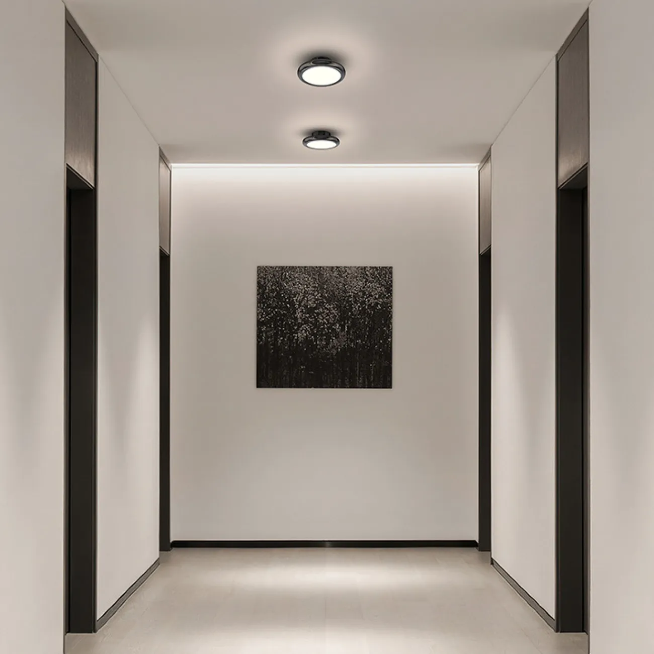 Точечный светодиодный светильник с черным металлическим корпусом дискообразной формы SEGOL SP