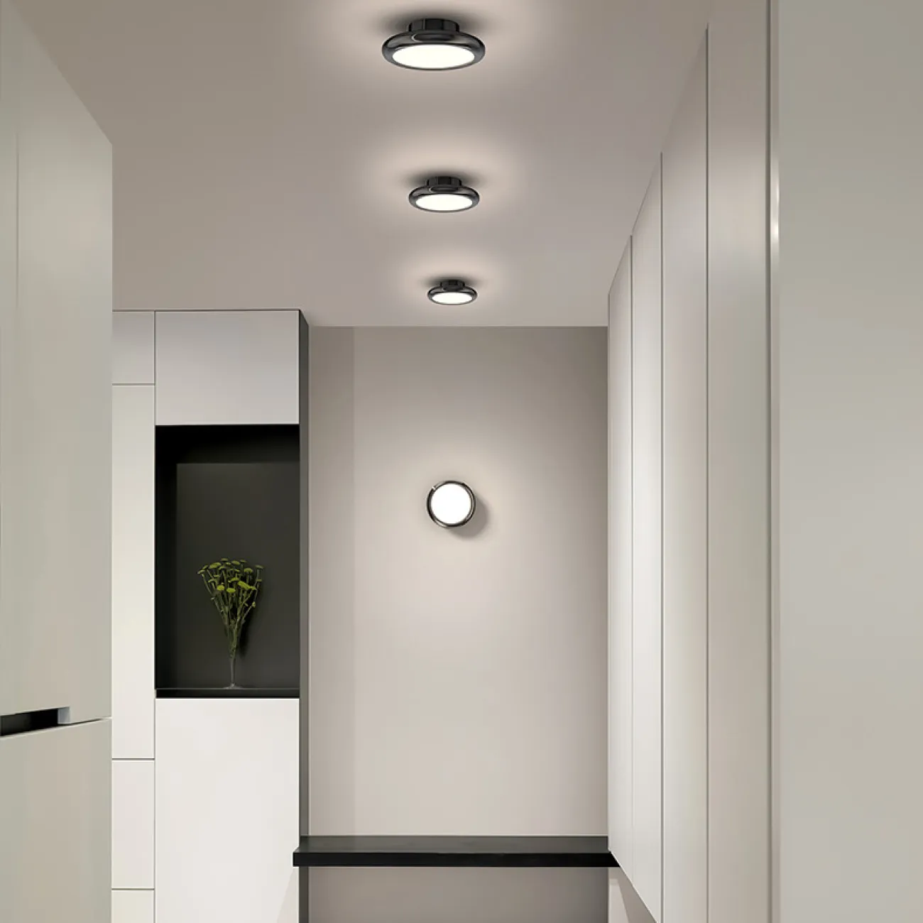 Точечный светодиодный светильник с черным металлическим корпусом дискообразной формы SEGOL SP