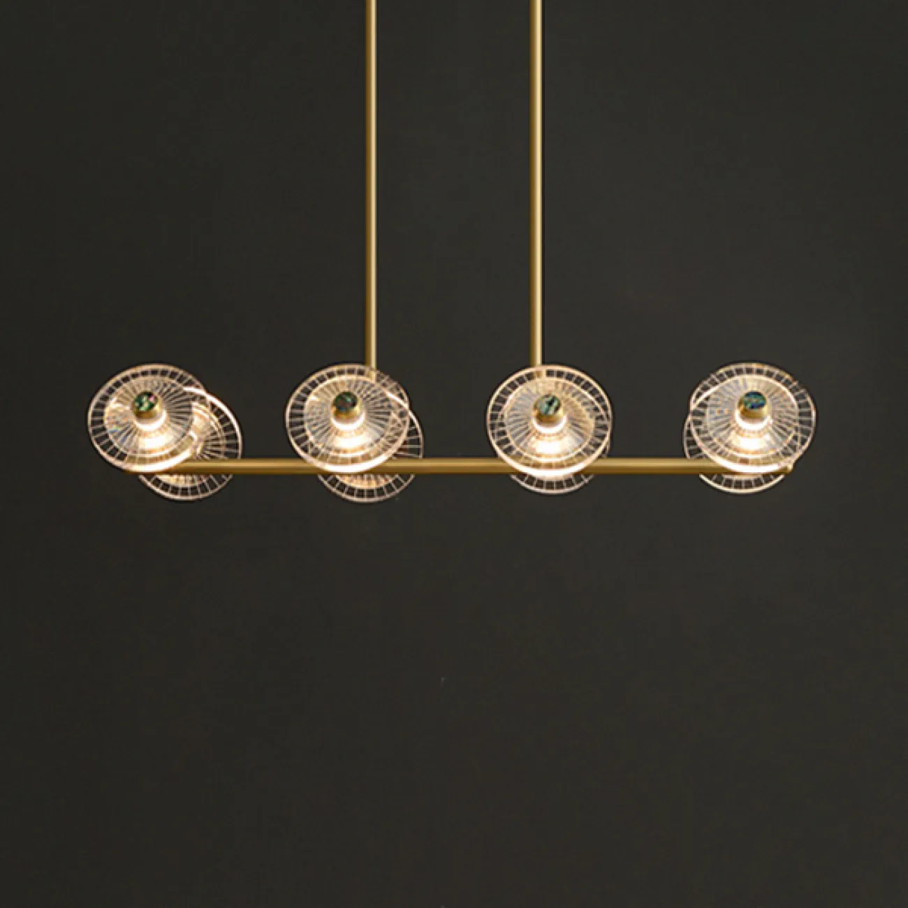 Потолочный светильник JANICA LONG L8 Black Brass от ImperiumLoft