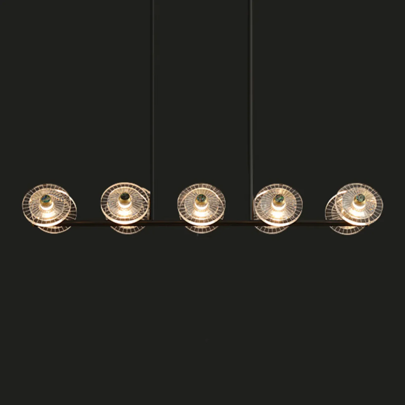 Потолочный светильник JANICA LONG L8 Black Brass от ImperiumLoft